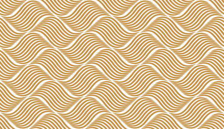 The geometric pattern with wavy lines. Seamless vector background. White and gold texture. Simple lattice graphic designのイラスト素材