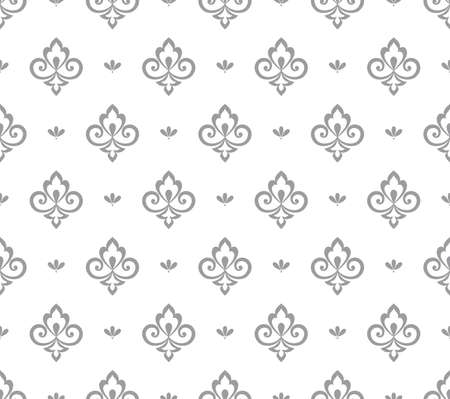 Flower geometric pattern. Seamless vector background. White and grey ornament. Ornament for fabric, wallpaper, packaging, Decorative print.のイラスト素材
