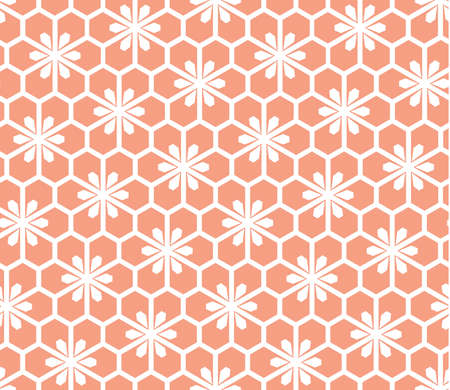 Flower geometric pattern. Seamless vector background. White and pink ornament. Ornament for fabric, wallpaper, packaging, Decorative printのイラスト素材
