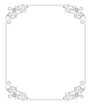 Decorative frame Elegant vector element for design in Eastern style, place for text. Floral golden border. Lace illustration for invitations and greeting cards.のイラスト素材