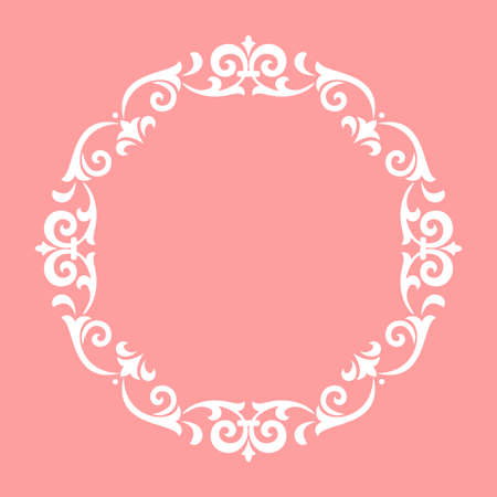 Decorative frame Elegant vector element for design in Eastern style, place for text. Floral pink border. Lace illustration for invitations and greeting cardsのイラスト素材