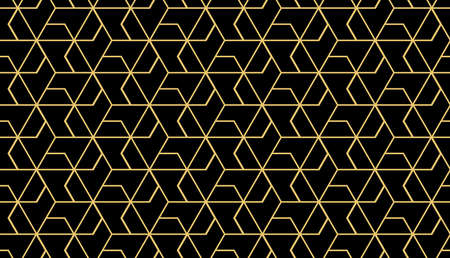 The geometric pattern with lines. Seamless vector background. Gold and black texture. Graphic modern...