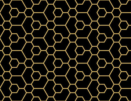 The geometric pattern with lines. Seamless vector background. Black and gold texture. Graphic modern pattern. Simple lattice graphic designのイラスト素材