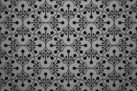 Flower geometric pattern. Seamless vector background. Black ornament. Ornament for fabric,...