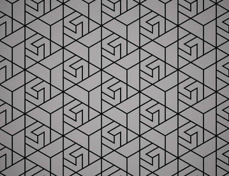 Abstract geometric pattern. A seamless background. Black and grey ornament. Graphic modern pattern....