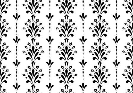Flower geometric pattern. Seamless vector background. White and black ornament. Ornament for fabric, wallpaper, packaging. Decorative printのイラスト素材