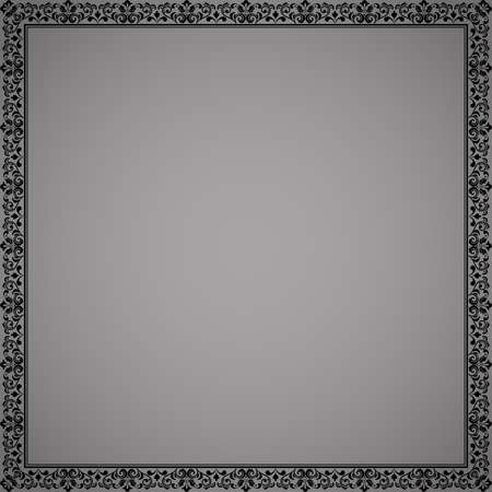 Decorative frame Elegant vector element for design in Eastern style, place for text. Floral black border. Lace illustration for invitations and greeting cardsのイラスト素材