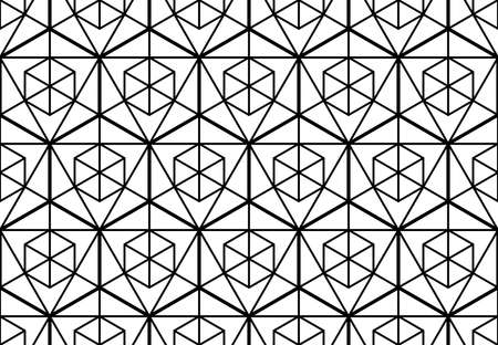 The geometric pattern with lines. Seamless vector background. White and black texture. Graphic modern pattern. Simple lattice graphic designのイラスト素材