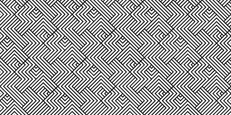 Abstract geometric pattern with stripes, lines. Seamless background. White and black ornament. Simple lattice graphic designの写真素材