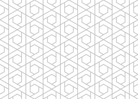 The geometric pattern with lines. Seamless vector background. White and grey texture. Graphic modern pattern. Simple lattice graphic design.のイラスト素材