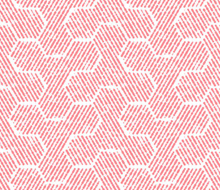 Abstract geometric pattern with stripes, lines. Seamless vector background. White and pink ornament....