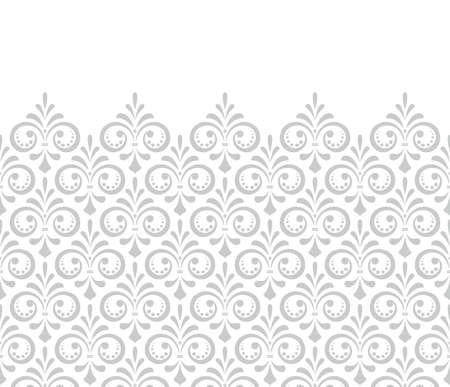 Wallpaper in the style of Baroque. Modern vector background. White and grey floral ornament. Graphic pattern for fabric, wallpaper, packaging. Ornate Damask flower ornamentのイラスト素材