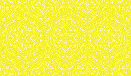 Flower geometric pattern. Seamless vector background. White and yellow ornament. Ornament for fabric, wallpaper, packaging. Decorative printのイラスト素材