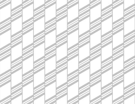 Abstract geometric pattern with stripes, lines. Seamless vector background. White and grey ornament. Simple lattice graphic design.のイラスト素材