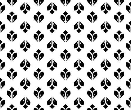 Flower geometric pattern. Seamless vector background. White and black ornamentのイラスト素材