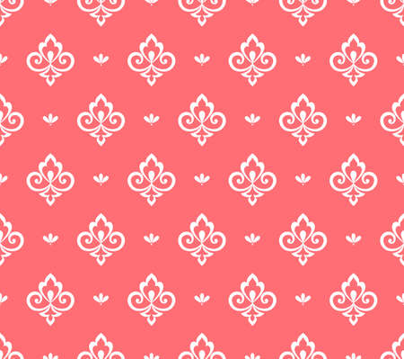 Flower geometric pattern. Seamless background. White and pink ornamentのイラスト素材