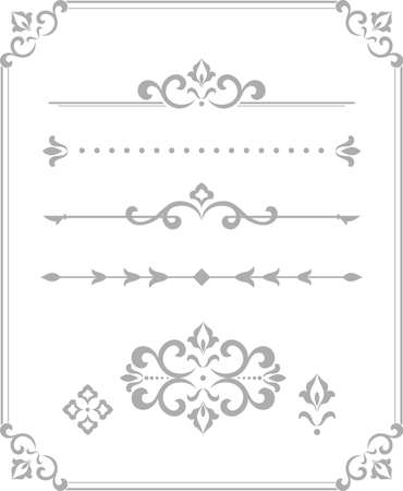 Vintage set. Floral elements for design monograms, invitations, frames, menus and labels.の写真素材