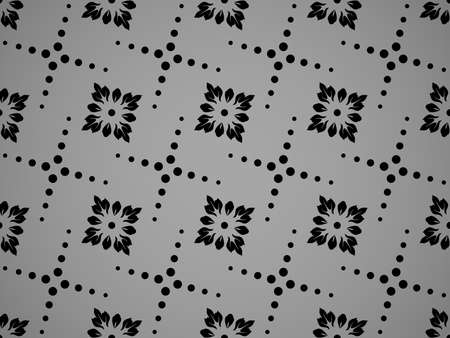 Flower geometric pattern. Seamless vector background. Black ornament