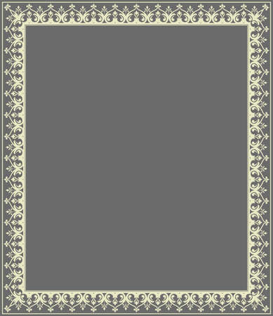 Decorative frame Elegant  element for design in Eastern style, place for text. Floral gray border. Lace illustration for invitations and greeting cardsのイラスト素材