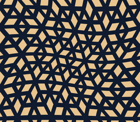 Abstract geometric pattern. A seamless background. Dark blue and gold ornament. Graphic modern...