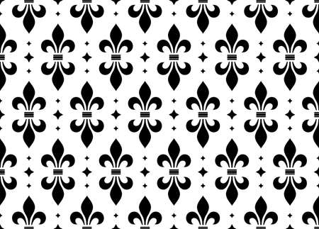 Flower geometric pattern. Seamless vector background. White and black ornamentのイラスト素材