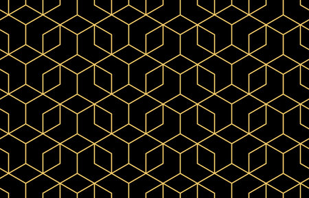 The geometric pattern with lines. Seamless background. Gold and black texture. Graphic modern...
