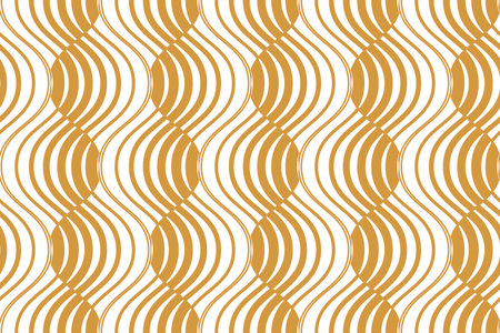 The geometric pattern with wavy lines. Seamless vector background. White and gold texture. Simple lattice graphic designのイラスト素材