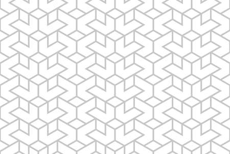 The geometric pattern with lines. Seamless vector background. White and gray texture. Graphic modern pattern. Simple lattice graphic design.のイラスト素材