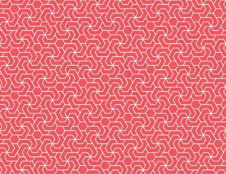 The geometric pattern with lines. Seamless vector background. White and pink texture. Graphic modern...
