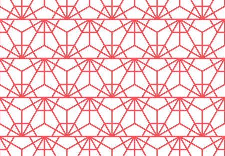 The geometric pattern with lines. Seamless vector background. White and pink texture. Graphic modern pattern. Simple lattice graphic designのイラスト素材