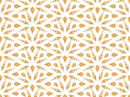 Abstract geometric pattern. A seamless vector background. White and gold ornament. Graphic modern...