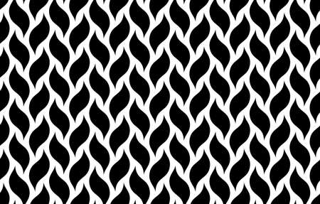 The geometric pattern with wavy lines. Seamless vector background. White and black texture. Simple lattice graphic designのイラスト素材