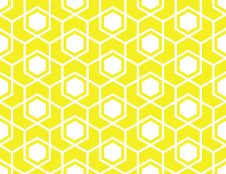 The geometric pattern with lines. Seamless vector background. White and yellow texture. Graphic modern pattern. Simple lattice graphic designのイラスト素材