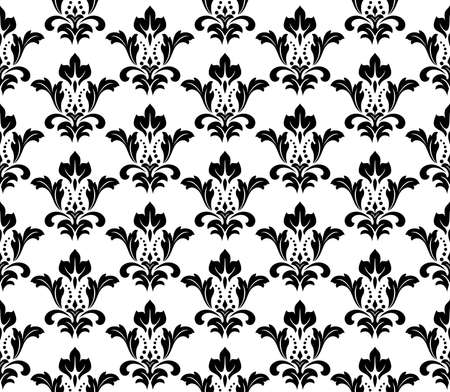 Flower geometric pattern. Seamless vector background. White and black ornamentのイラスト素材
