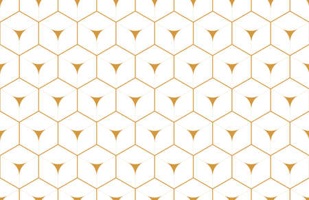 Abstract geometric pattern. A seamless vector background. White and gold ornament. Graphic modern...