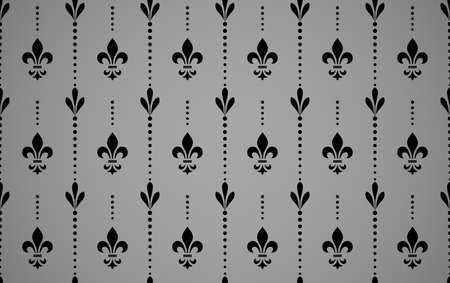 Flower geometric pattern. Seamless vector background. Black and gray ornamentのイラスト素材