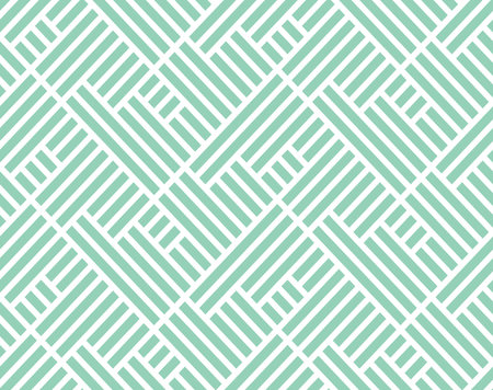 Abstract geometric pattern with stripes, lines. Seamless vector background. White and green ornament. Simple lattice graphic designのイラスト素材
