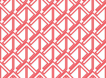 The geometric pattern with lines. Seamless vector background. White and pink texture. Graphic modern pattern. Simple lattice graphic designのイラスト素材