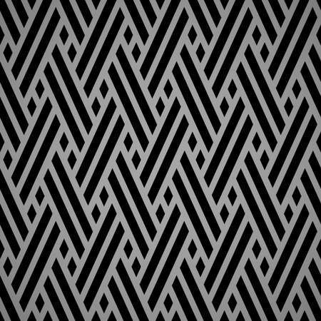Abstract geometric pattern with stripes, lines. Seamless vector background. Black and gray ornament. Simple lattice graphic designのイラスト素材