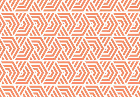 Abstract geometric pattern with stripes, lines. Seamless background. White and pink ornament. Simple...