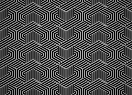 Abstract geometric pattern with stripes, lines. Seamless background. Black and gray ornament. Simple lattice graphic designの写真素材