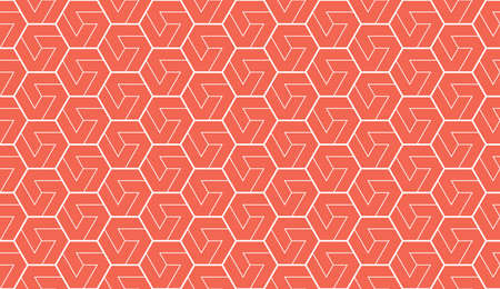 The geometric pattern with lines. Seamless vector background. White and pink texture. Graphic modern pattern. Simple lattice graphic designのイラスト素材