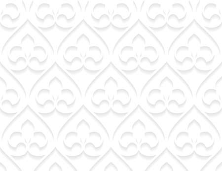 Flower geometric pattern. Seamless vector background. White and gray ornament.のイラスト素材
