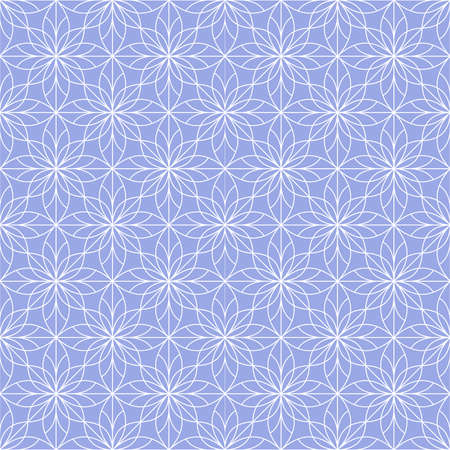 Flower geometric pattern. Seamless vector background. White and blue ornamentのイラスト素材