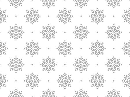 Flower geometric pattern. Seamless vector background. White and gray ornament. Ornament for fabric, wallpaper, packaging. Decorative print.のイラスト素材