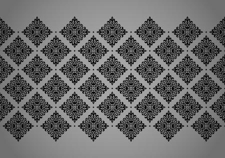 Wallpaper in the style of Baroque. Modern vector background. Black and gray floral ornament. Graphic pattern for fabric, wallpaper, packaging. Ornate Damask flower ornamentのイラスト素材