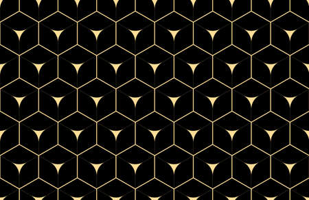 The geometric pattern with lines. Seamless vector background. Gold and black texture. Graphic modern...