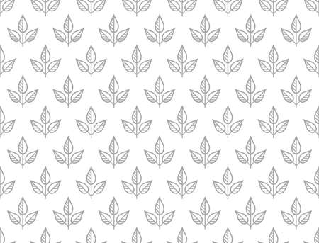 Flower geometric pattern. Seamless vector background. White and gray ornament. Ornament for fabric, wallpaper, packaging. Decorative print.のイラスト素材