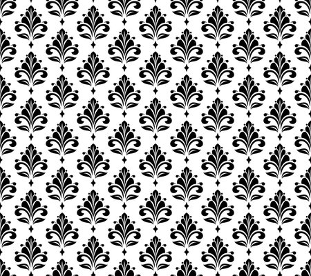 Illustration for Flower geometric pattern. Seamless vector background. White and black ornament - Royalty Free Image