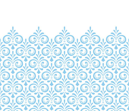 Flower geometric pattern. Modern vector background. White and blue ornamentのイラスト素材